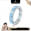Nhẫn Swarovski S925 bạc Baguette xanh pha lê đá quý Quà Tặng Lễ Tình Nhân và Sinh Nhật