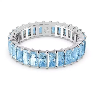 Nhẫn Swarovski S925 bạc Baguette xanh pha lê đá quý Quà Tặng Lễ Tình Nhân và Sinh Nhật