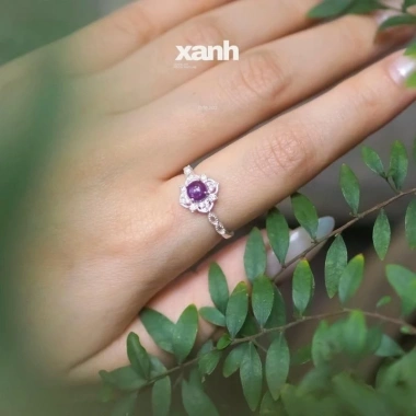 Nhẫn Thanh Anh bạc 999 ngũ hành may mắn - Lấp lánh, thanh lịch văn phòng | Xanh Jewelry