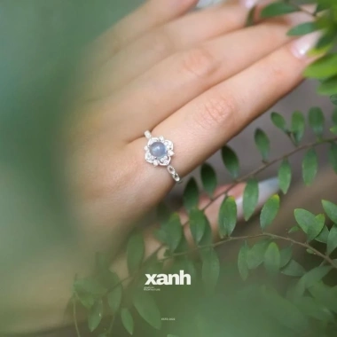 Nhẫn Thanh Anh bạc 999 ngũ hành may mắn - Lấp lánh, thanh lịch văn phòng | Xanh Jewelry