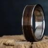 Nhẫn titanium ốp gỗ mun tự nhiên - Thủ công tay, sang trọng, giá 950.000 VND