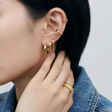 Nhẫn tuyên bố ba chiều dày đa dụng cho nam nữ xếp chồng tiện lợi - LEANA hộp quà 6
