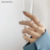 Nhẫn Vàng Ban Đầu Tròn Rỗng Hình Học Nữ - Thiết Kế Punk Thời Trang, Giá chỉ 36.850đ