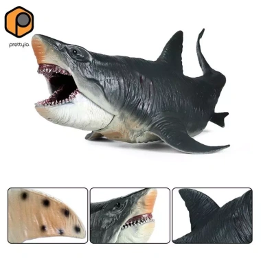 Nhân vật hành động cá mập vẽ tay - Mô hình Megalodon thực tế cho trẻ em