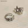 Nhẫn Vintage Gothic Pentagram Ngôi Sao Hợp Kim Mở Điều Chỉnh - Punk Bạc 37.950đ 3
