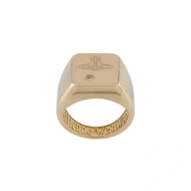 Nhẫn Vivienne Westwood Chạm Nổi Màu Vàng Hình Vuông Giá ưu đãi 187.596₫