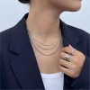 Nhẫn X LEANA Gold dát khối sáng bóng, đá zirconia, thiết kế đeo chéo phong cách nữ 4
