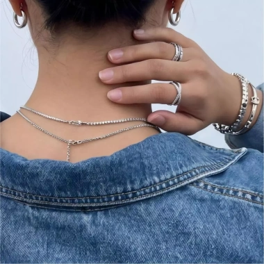 Nhẫn X LEANA Gold dát khối sáng bóng, đá zirconia, thiết kế đeo chéo phong cách nữ