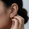 Nhẫn X LEANA Gold dát khối sáng bóng, đá zirconia, thiết kế đeo chéo phong cách nữ 7