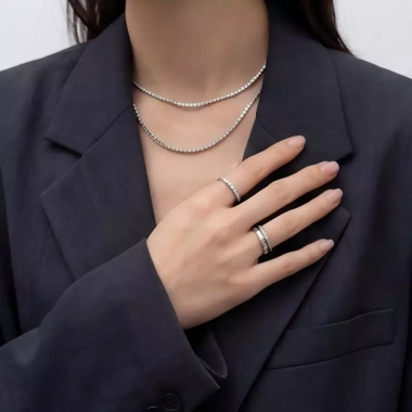 Nhẫn xếp chồng Shining Zircon phong cách nữ - Hàng mới về, giảm giá 394.900₫