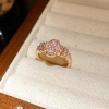 Nhẫn zirconia xếp chồng điều chỉnh size, thiết kế tối giản họa tiết hoa mở, quà tặng trang sức thanh lịch cho nữ 2