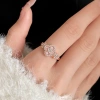 Nhẫn zirconia xếp chồng điều chỉnh size, thiết kế tối giản họa tiết hoa mở, quà tặng trang sức thanh lịch cho nữ 3