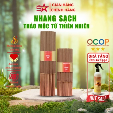 Nhang Hương Bài 5SAO 1KG - Hương Thơm Tết, Thảo Mộc Ít Khói, Không Độc Hại, Không Đậu Tàn - Giá Ưu Đãi 186k