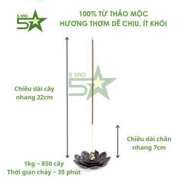 Nhang Hương Bài 5SAO 1KG - Hương Thơm Tết, Thảo Mộc Ít Khói, Không Độc Hại, Không Đậu Tàn - Giá Ưu Đãi 186k