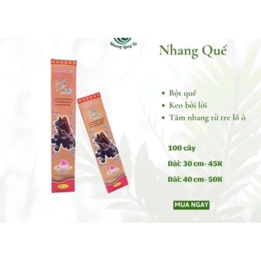 Nhang Hương Quế Làng Ta 100 nén 30-40cm - Không hoá chất, ít khói, an toàn - 45.000 VND 2 Nhang Hương Quế Làng Ta 100 nén 30-40cm - Không hoá chất, ít khói, an toàn - 45.000 VND 2