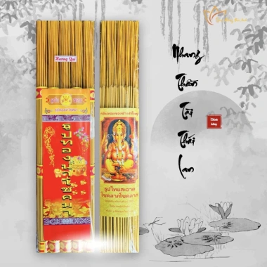 Nhang Hương Thần Tài Thái Lan Ít Khói Cuộn Tàn Vàng Ánh Kim - Thẻ 79, 185 Nén, Giá chỉ 38.000 VND