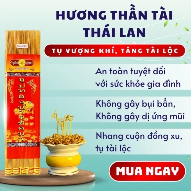 Nhang Hương Thần Tài Thái Lan Ít Khói Cuộn Tàn Vàng Ánh Kim - Thẻ 79, 185 Nén, Giá chỉ 38.000 VND 6