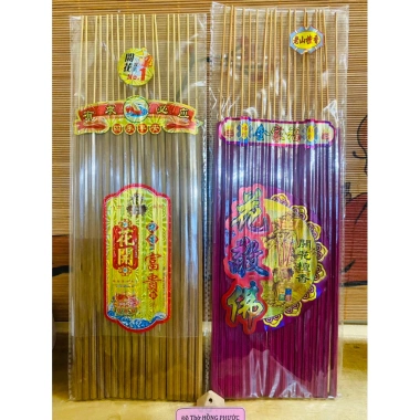 Nhang nở hoa 6 cánh 1trụ lộc, 18 cây 40cm, đàn hương đỏ nâu - Giá chỉ 49.000₫