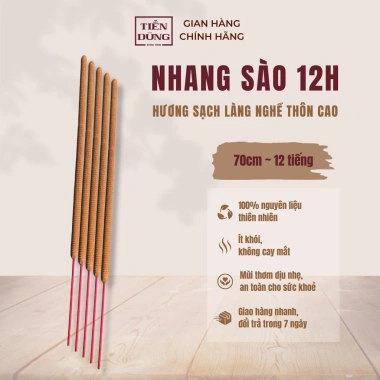 Nhang Sào Trầm Bắc Cao Thôn 70cm – Cháy 9‑10h, Thơm Dịu, Dùng Cúng Lễ, Tết Truyền Thống – Giá 75.000₫