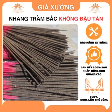 Nhang Trầm Bắc Vuốt Tay Không Đậu Tàn 100 Nén 34‑43cm Nhang Sạch An Toàn, Giá 23.000 VND