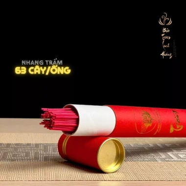 Nhang Trầm Hương Quảng Nam Cao Cấp Ống 63 - Nén Đốt Thơm, Thắp Tự Nhiên, Đồ Thờ Cúng, Xông Nhà Giá Ưu Đãi 64k