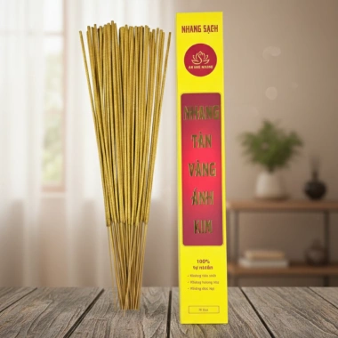 Nhang Trầm Hương Sạch An Mộc Hương 38cm - Ít Khói, Thơm Nhẹ, Cuộn Tàn, Nhỏ Giá 55k