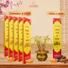 Nhang Vàng Ánh Kim Cuộn Tàn 6 Tài Lộc nén 38cm, Thảo mộc, ít khói, 53.500, tặng 1