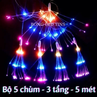 Nháy Led Pháo Hoa 5 Chùm 20 Sợi 3 Màu Nhiều Chế Độ Nháy Trang Trí Nhà Tết Giá 96.666 2