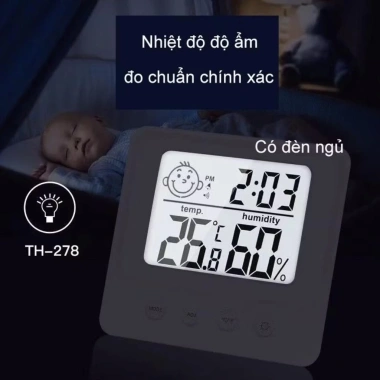 Nhiệt kế điện tử 3 trong 1 đo nhiệt độ và độ ẩm phòng ngủ bé - Giá chỉ 90.000đ