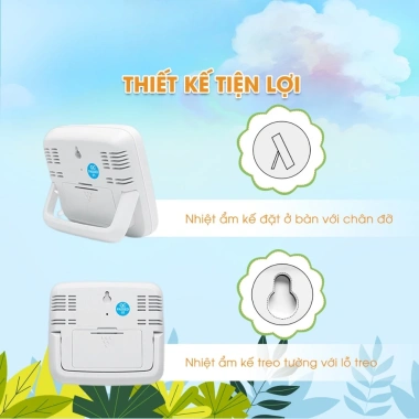 Nhiệt kế điện tử 3 trong 1 đo nhiệt độ và độ ẩm phòng ngủ bé - Giá chỉ 90.000đ