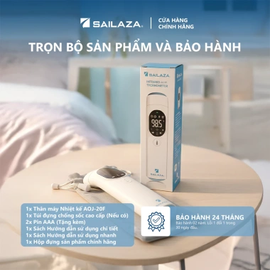 Nhiệt kế điện tử hồng ngoại 3 trong 1 Sailaza AOJ20F cao cấp, bảo hành 24 tháng, giá 609.000₫ 3