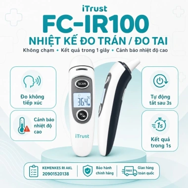Nhiệt kế hồng ngoại iTRUST IR100 chính hãng, đo trán & đo tai, bảo hành 5 năm, giá 150.400 VND