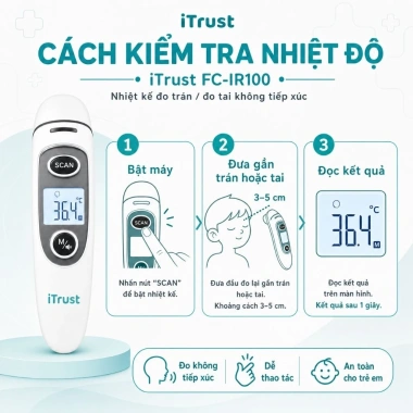 Nhiệt kế hồng ngoại iTRUST IR100 chính hãng, đo trán & đo tai, bảo hành 5 năm, giá 150.400 VND 3