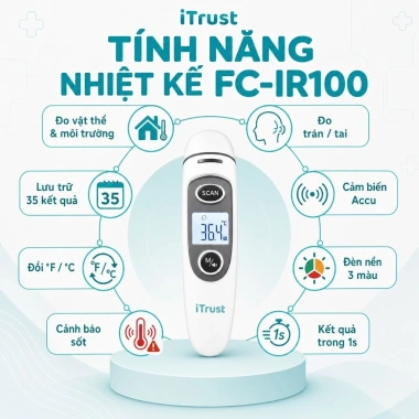 Nhiệt kế hồng ngoại iTRUST IR100 chính hãng, đo trán & đo tai, bảo hành 5 năm, giá 150.400 VND 5
