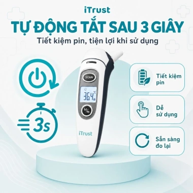 Nhiệt kế hồng ngoại iTRUST IR100 chính hãng, đo trán & đo tai, bảo hành 5 năm, giá 150.400 VND 6
