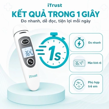 Nhiệt kế hồng ngoại iTRUST IR100 chính hãng, đo trán & đo tai, bảo hành 5 năm, giá 150.400 VND 7