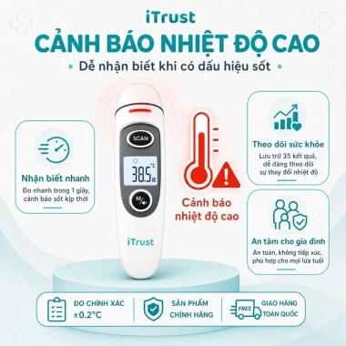 Nhiệt kế hồng ngoại iTRUST IR100 chính hãng, đo trán & đo tai, bảo hành 5 năm, giá 150.400 VND 8