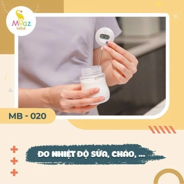 Nhiệt kế Moaz Bebe MB-020 đo sữa, nước tắm, đồ ăn dặm - Bảo hành 12 tháng, giá chỉ 240.000₫