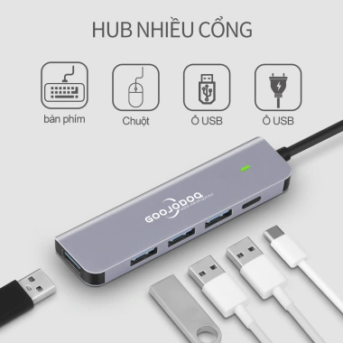 Nhiều Hub USB 3.0 Type-C GOOJODOQ: HDMI, PD sạc, âm thanh, VGA, RJ45 - Giá 108.999₫