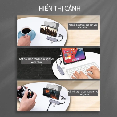 Nhiều Hub USB 3.0 Type-C GOOJODOQ: HDMI, PD sạc, âm thanh, VGA, RJ45 - Giá 108.999₫ 8 Nhiều Hub USB 3.0 Type-C GOOJODOQ: HDMI, PD sạc, âm thanh, VGA, RJ45 - Giá 108.999₫ 8