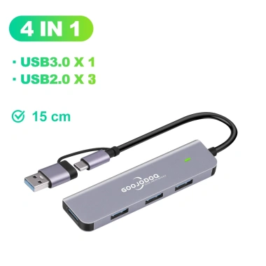 Nhiều Hub USB 3.0 Type-C GOOJODOQ: HDMI, PD sạc, âm thanh, VGA, RJ45 - Giá 108.999₫