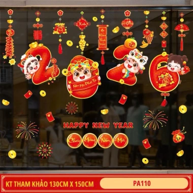Nhiều mẫu Decal dán kính, dán tường - Trang trí Tết 2.026 giá chỉ 49.000 VNĐ