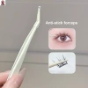 Nhíp chống dính mở rộng lông mi thép không gỉ - Đầu kẹp kim loại, lông vũ vàng, chỉ 49.390₫ 6