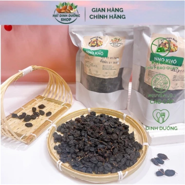 Nho Đen Nguyên Cuống Khô Dẻo 500g - Không Đường, Giảm Giá Đặc Biệt 89.000₫ 2