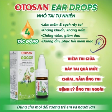 Nhỏ Tai Otosan Natural 10ml - Dầu thuốc tai bé 1 tuổi làm sạch bảo vệ dưỡng ẩm 220.000 VND