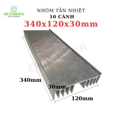 Nhôm tản nhiệt 10 lá 34‑35cm (340x120x30mm) dày 1 tấm QUỲNH DIỄN giá 205.400₫