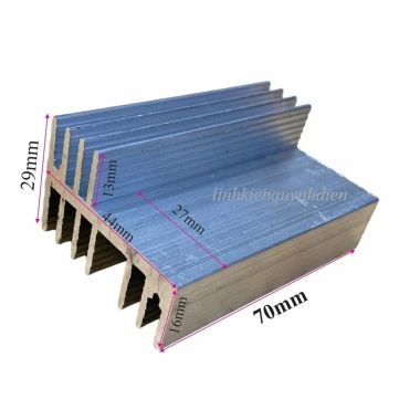 Nhôm tản nhiệt 2 tầng 7 cánh 7cm 2 vế 70x44x29mm - Linh kiện điện tử Quỳnh Diễn 2 Nhôm tản nhiệt 2 tầng 7 cánh 7cm 2 vế 70x44x29mm - Linh kiện điện tử Quỳnh Diễn 2