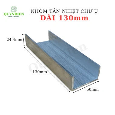 Nhôm tản nhiệt chữ U 130mm - Lắp 8 D718, giá rẻ 20.300₫ tại linhkienquynhdien