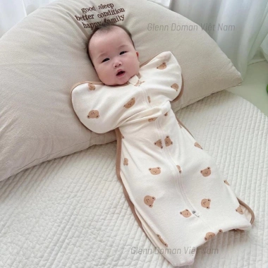 Nhộng Chũn Boona Cho Bé Sơ Sinh - Cotton Co Giãn 4 Chiều, Khóa Đôi Tiện Lợi