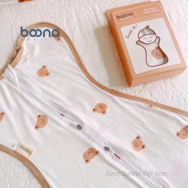 Nhộng Chũn Boona Cho Bé Sơ Sinh - Cotton Co Giãn 4 Chiều, Khóa Đôi Tiện Lợi
